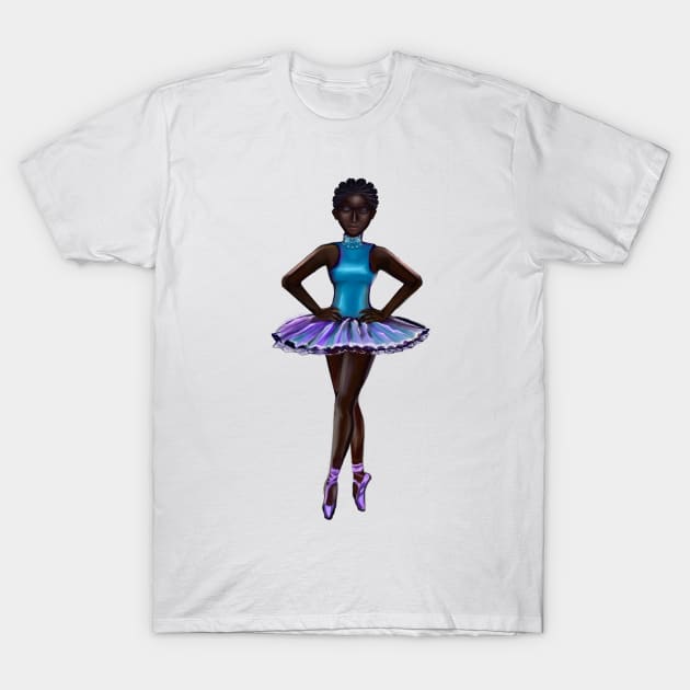 Dance - Ballet dancer Ballerina Noor - black ballerina African American with afro hair T-Shirt by Artonmytee